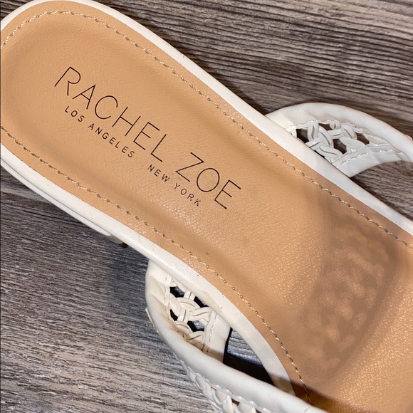 EUC RACHEL ZOE White Double Strap Sandals 9 - Picture 4 of 4